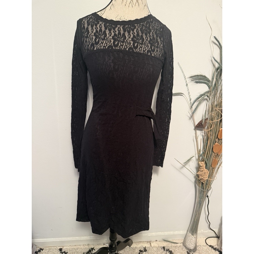 FUZZI‎ by Jean Paul Gaultier IT Small Black Mesh Bodycon Dress Lined Runway